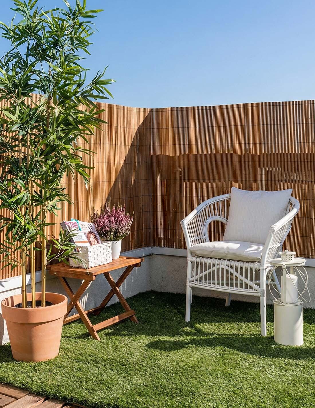 Mimbre Artificial con Tratamiento Anti-U JARDIN202 Caña 1x3m 3/5
