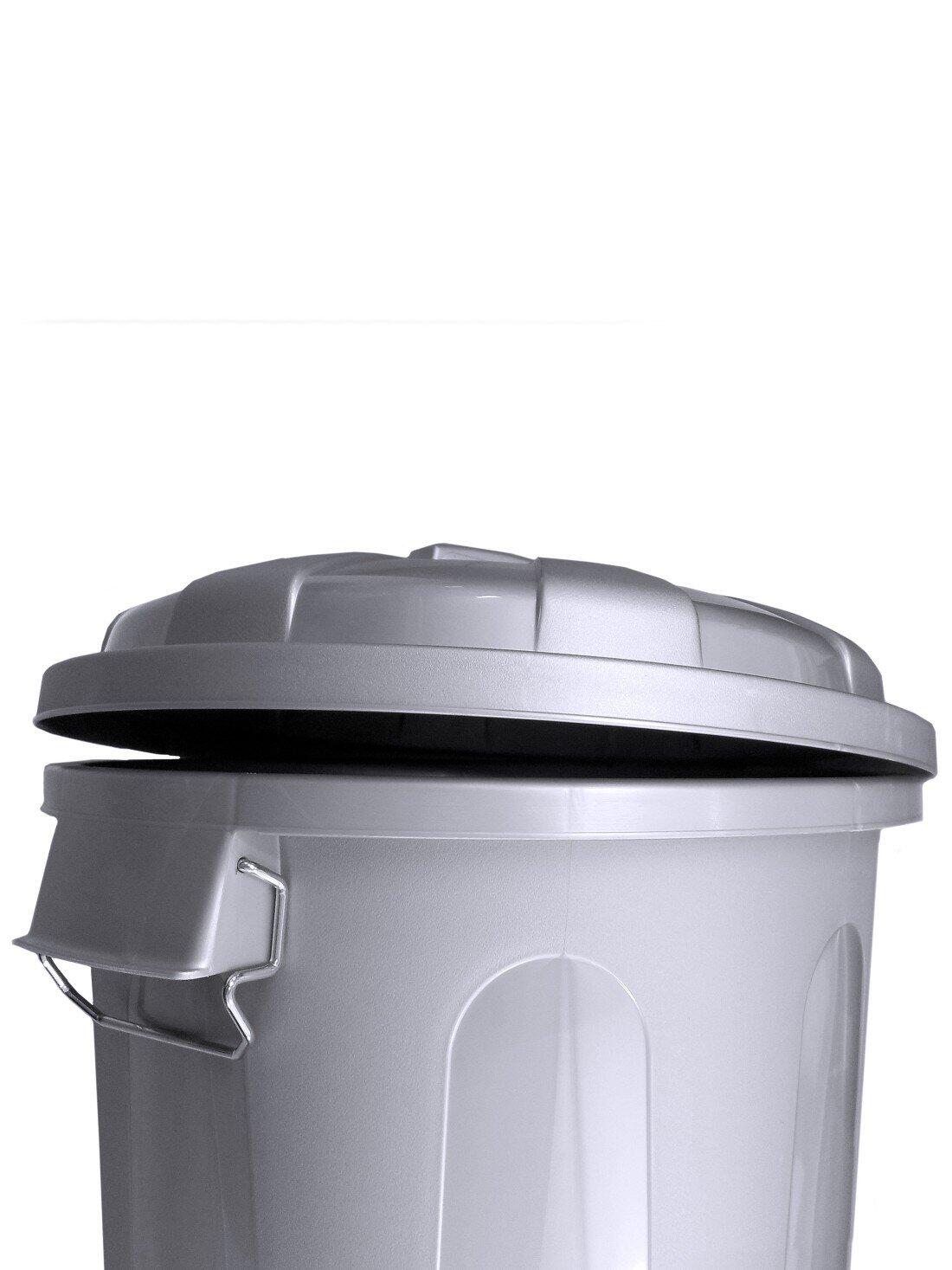 Cubo Basura de plástico con Tapadera | C JARDIN202 Gris 50 litros 3/5