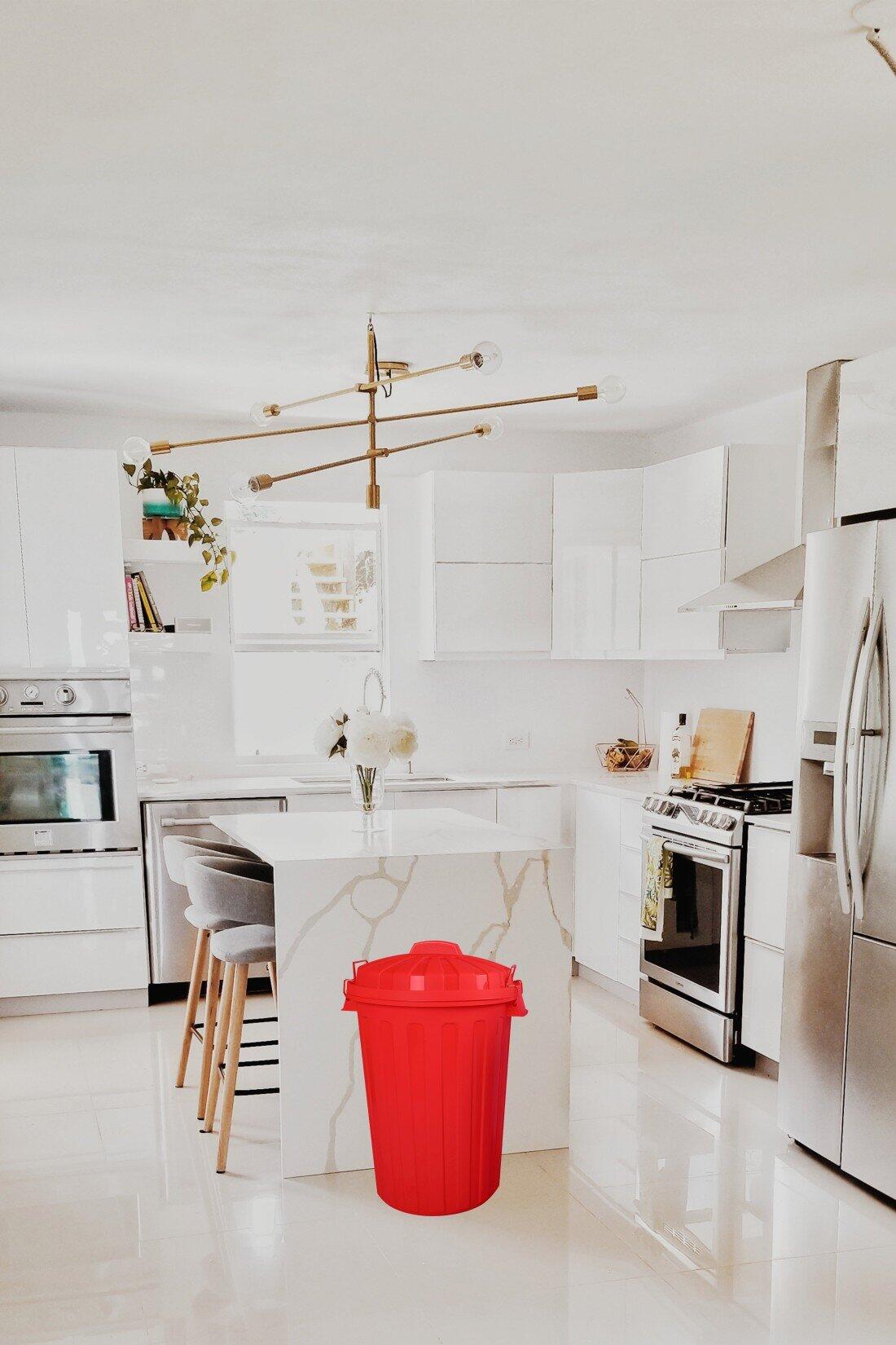 Cubo Basura Diseño  Moderno de plástico  JARDIN202 Rojo 100 litros 2/5