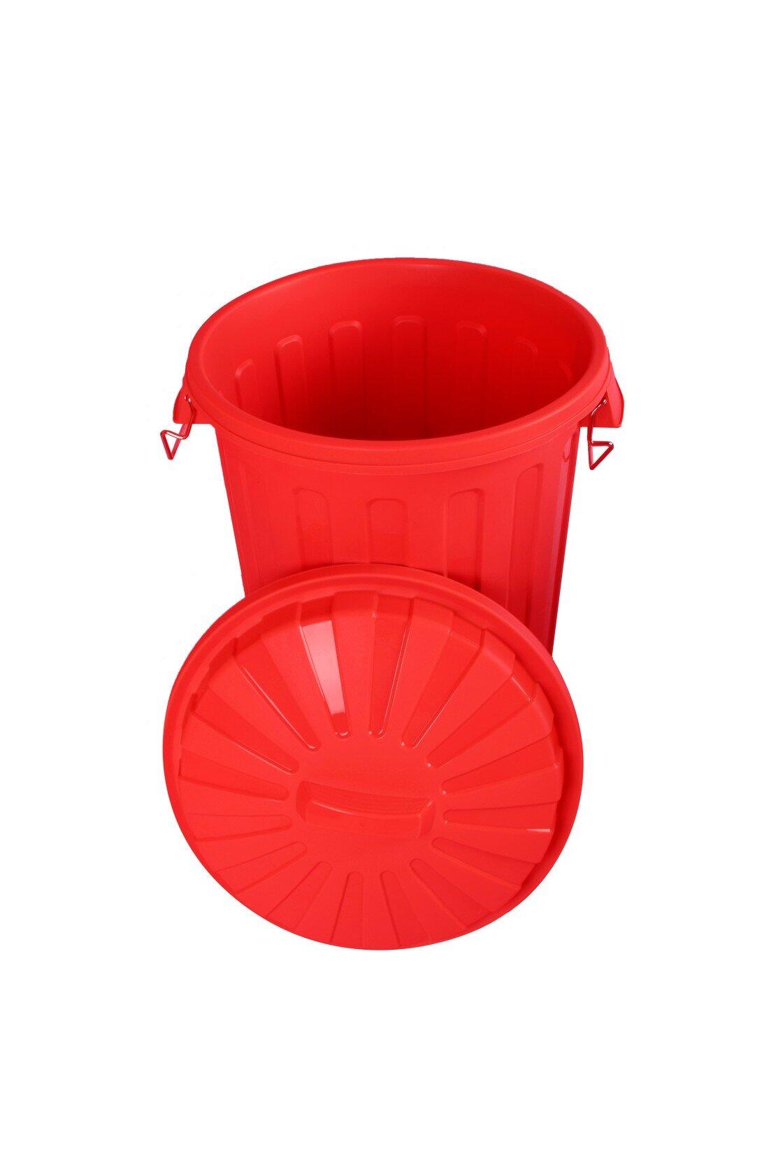 Cubo Basura Diseño  Moderno de plástico  JARDIN202 Rojo 100 litros 4/5