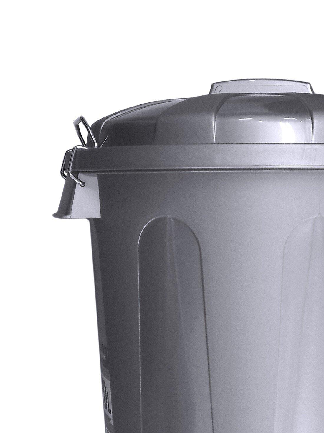 Cubo Basura de plástico con Tapadera | C JARDIN202 Gris 50 litros 4/5