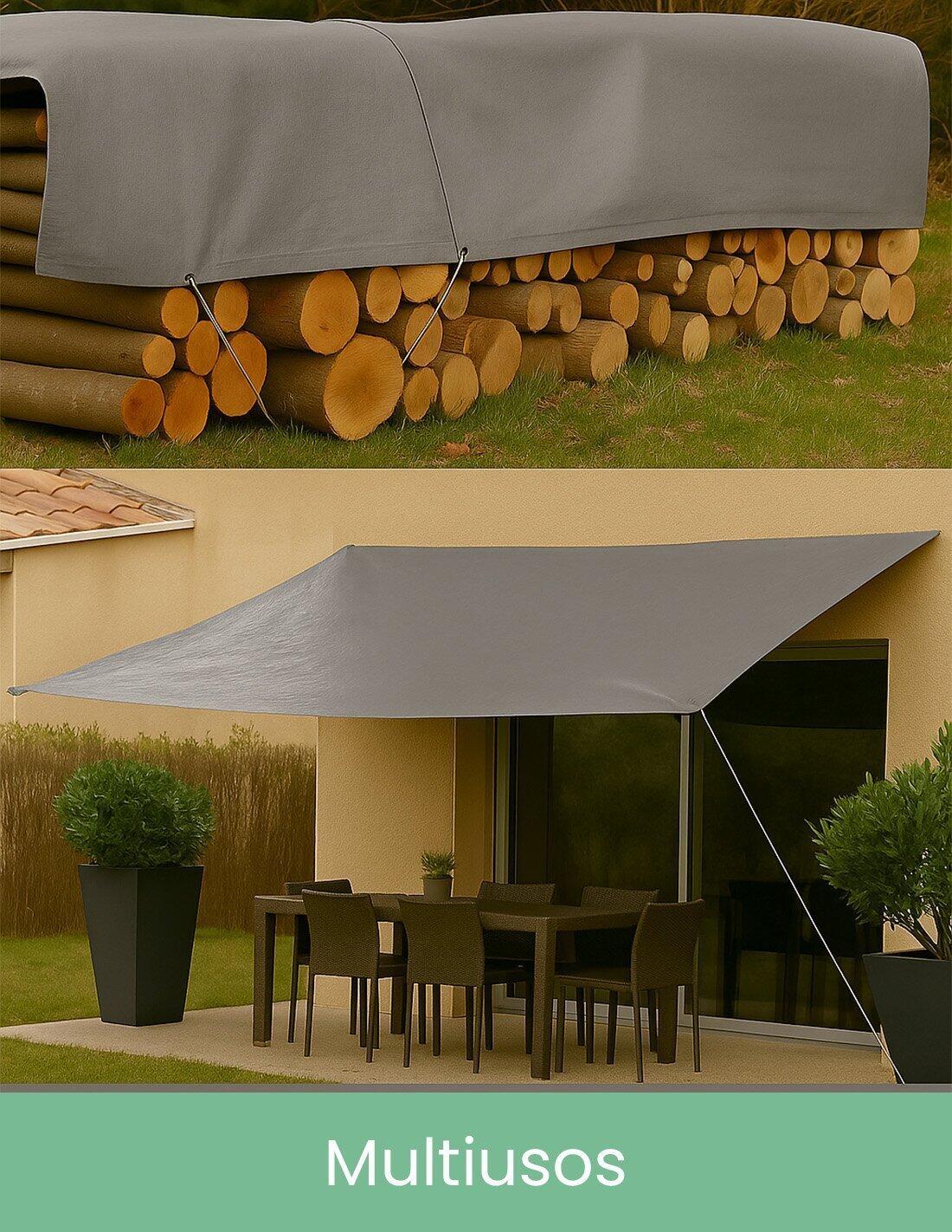 Toldo Reforzado Impermeable | Lona Multi JARDIN202 Gris 2X3M. 3/5