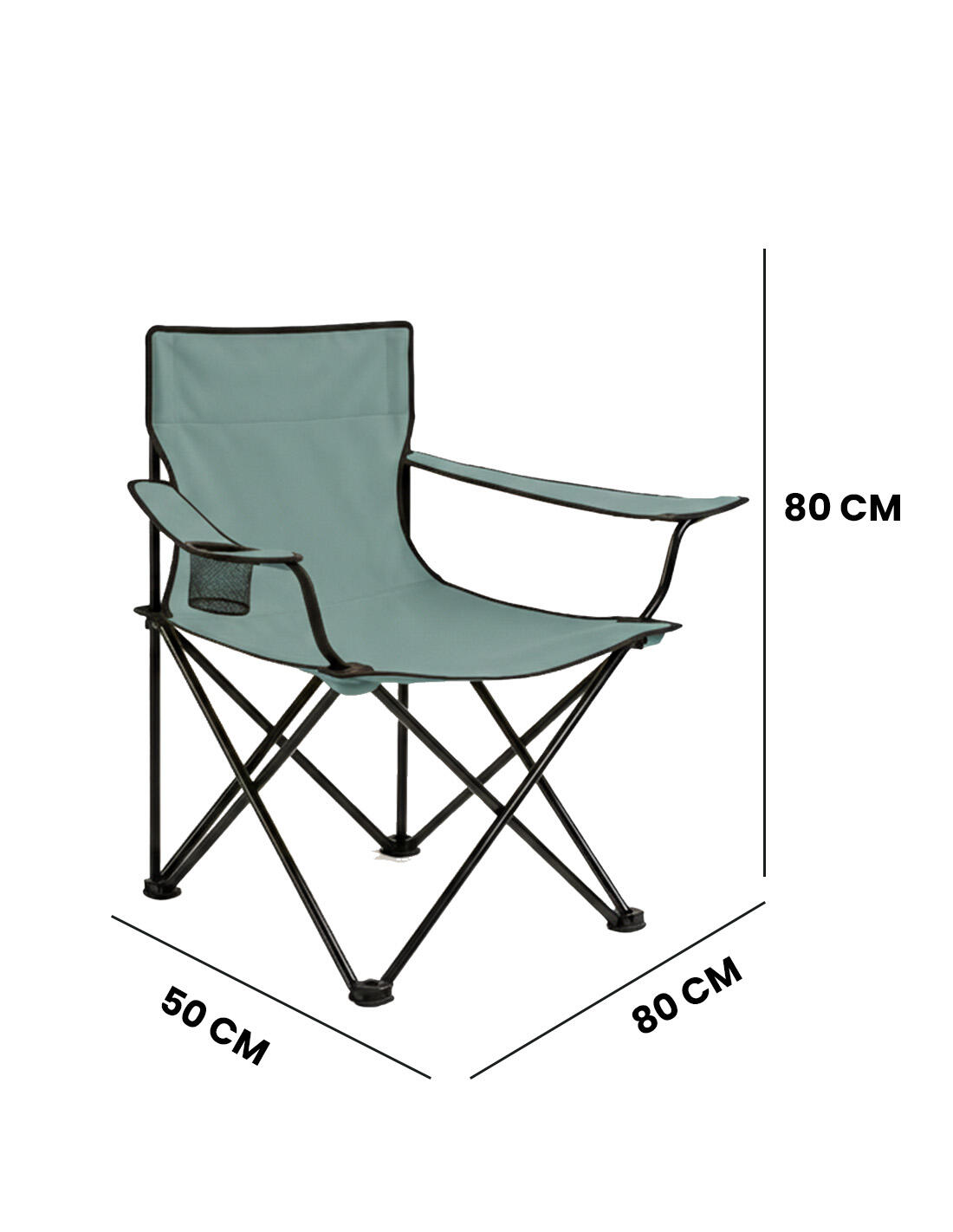 Silla de Camping Plegable de Acero con R JARDIN202 Gris Pack 2 uds 3/5