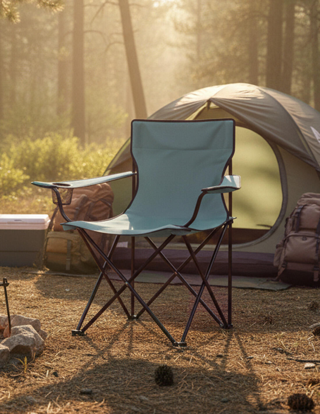 Silla de Camping Plegable de Acero con R JARDIN202 Gris Pack 2 uds 5/5
