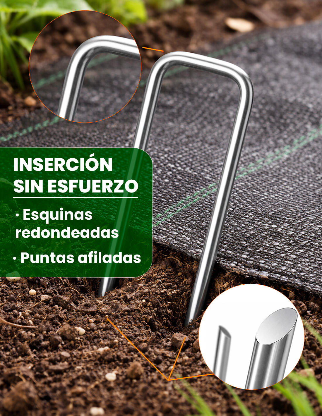 JARDIN202 - Caja 20 Grapas Piquetas de Jardín 150x30 5/5