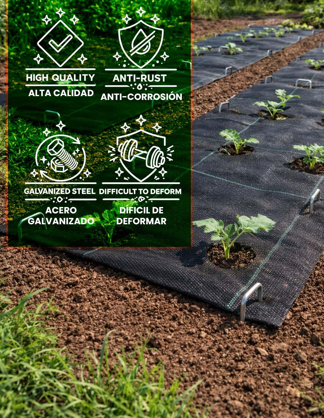 JARDIN202 - Caja 20 Grapas Piquetas de Jardín 150x30 4/5