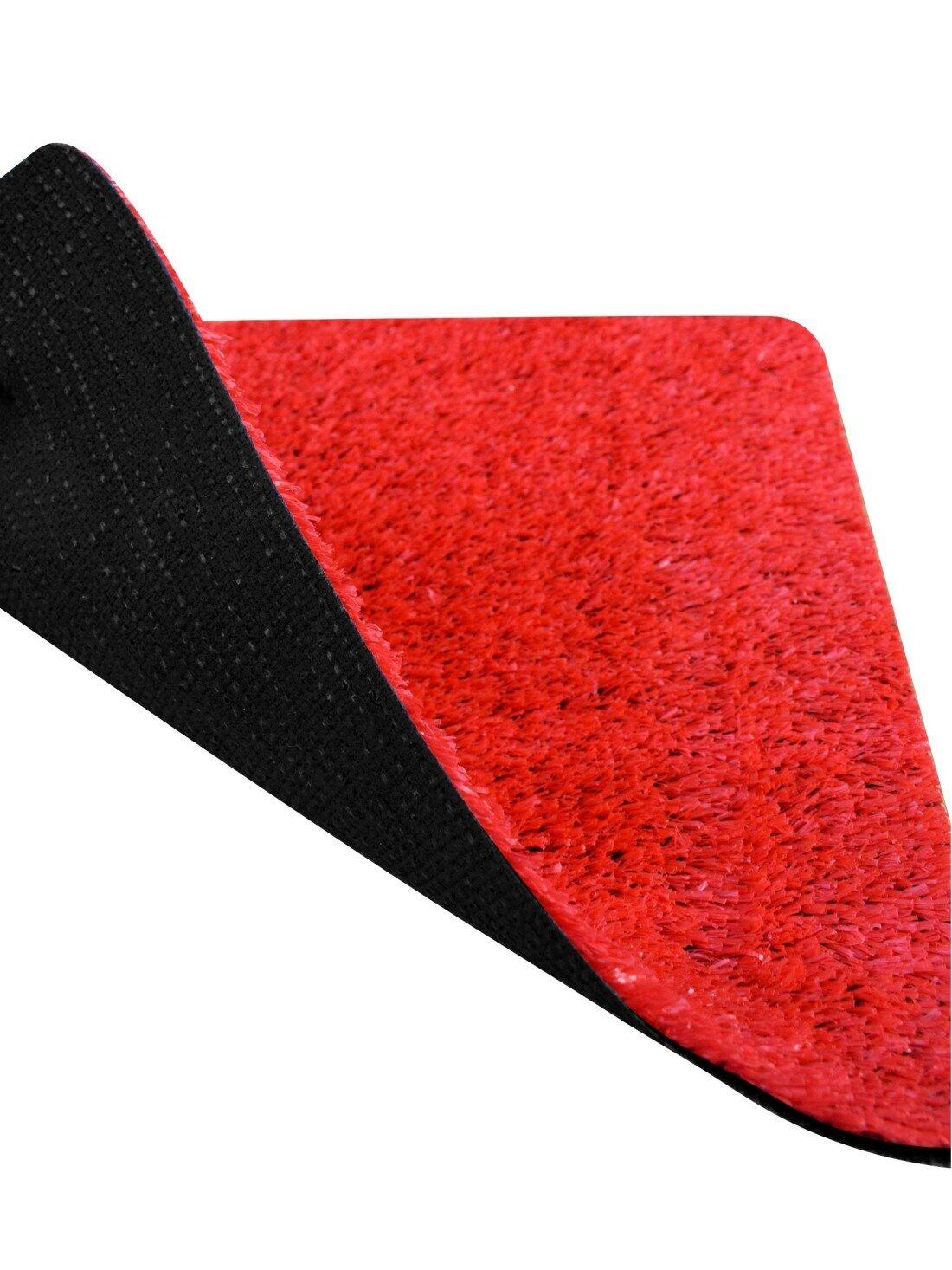 Césped Artificial 7mm de Color para Exte JARDIN202 Rojo 2 x 30 metros : 60 m2 4/5
