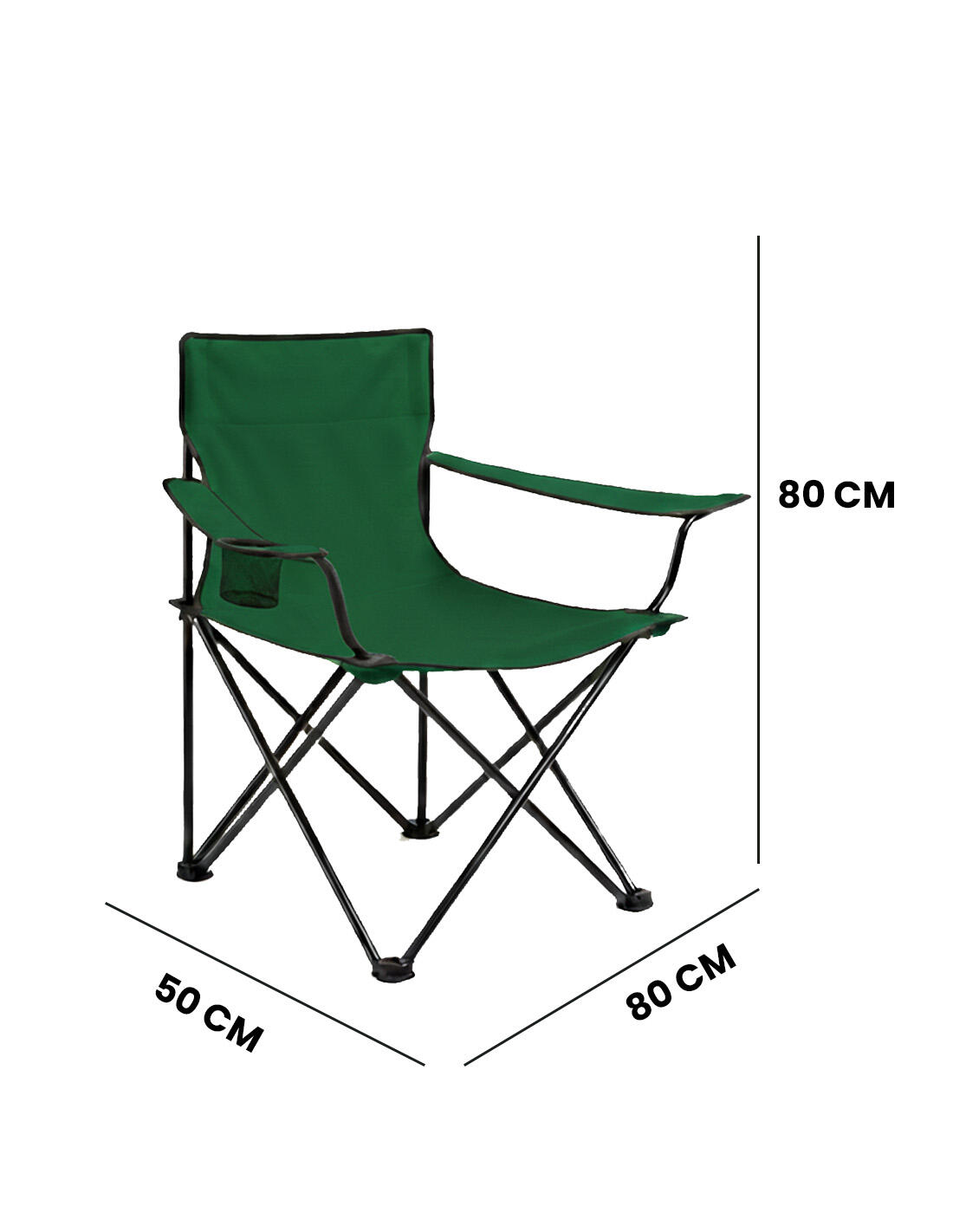 Silla de Camping Plegable de Acero con R JARDIN202 Verde Unidad 3/5