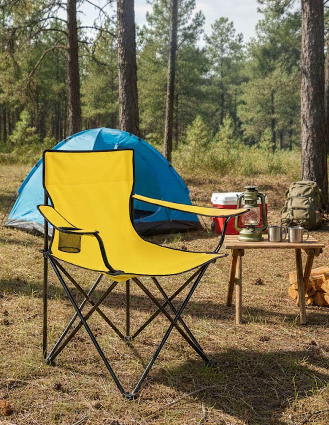 Silla de Camping Plegable de Acero con R JARDIN202 Amarillo Pack 2 uds 4/5
