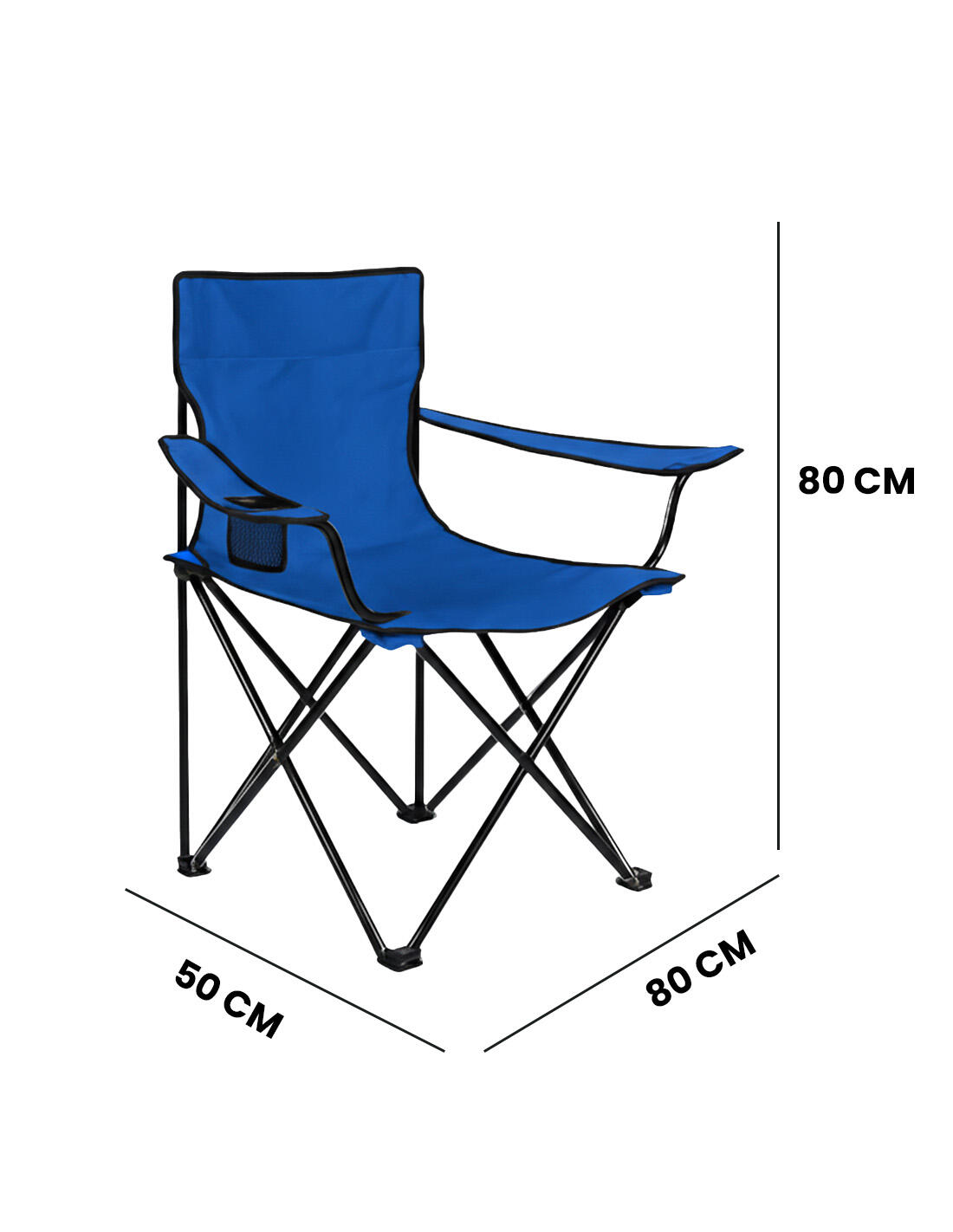 Silla de Camping Plegable de Acero con R JARDIN202 Azul Pack 2 uds 3/5
