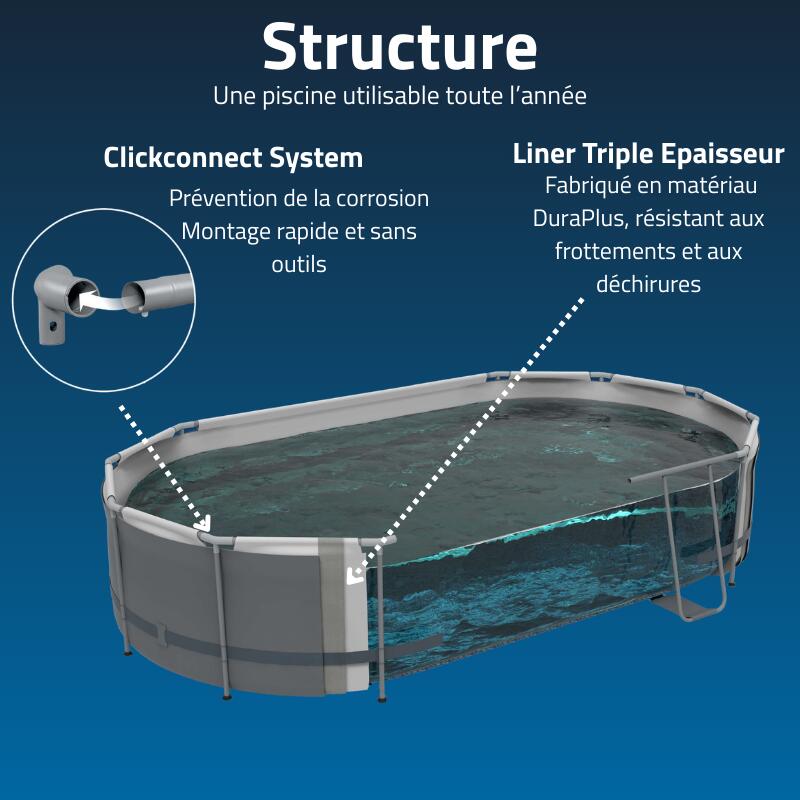 Piscina Desmontable Tubular Bestway Steel Pro Max Oval 427 x 250 x 100 cm con De 6/7
