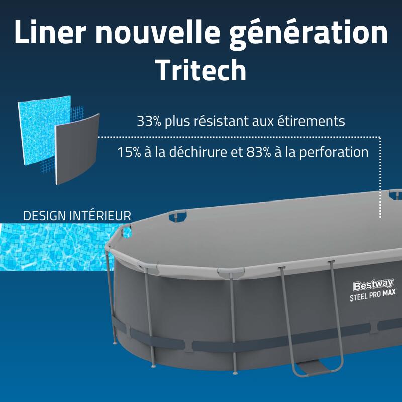 Piscina Desmontable Tubular Bestway Steel Pro Max Oval 427 x 250 x 100 cm con De 5/7