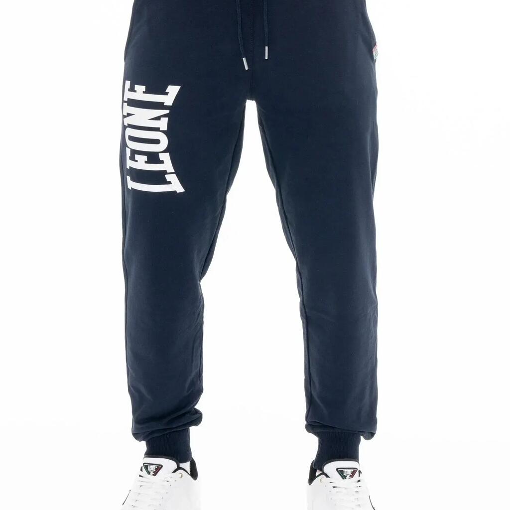 Leone Basic men's trousers with large logo in unbrushed cotton