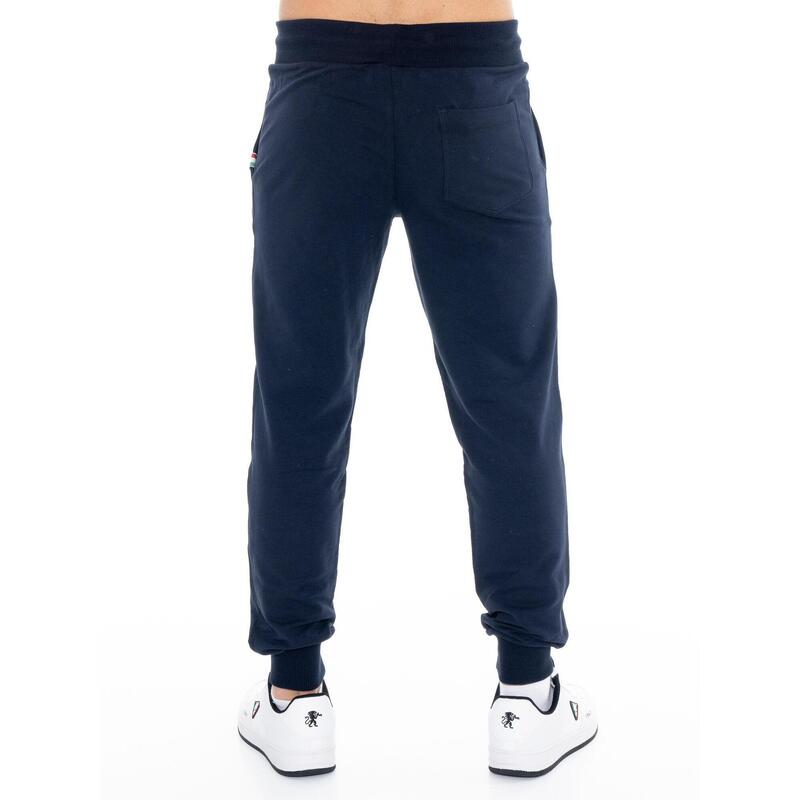 Pantaloni bărbătești Leone Basic cu logo mare din bumbac neperiat