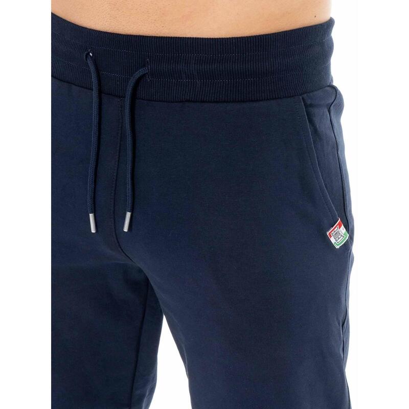 Pantaloni bărbătești Leone Basic cu logo mare din bumbac neperiat