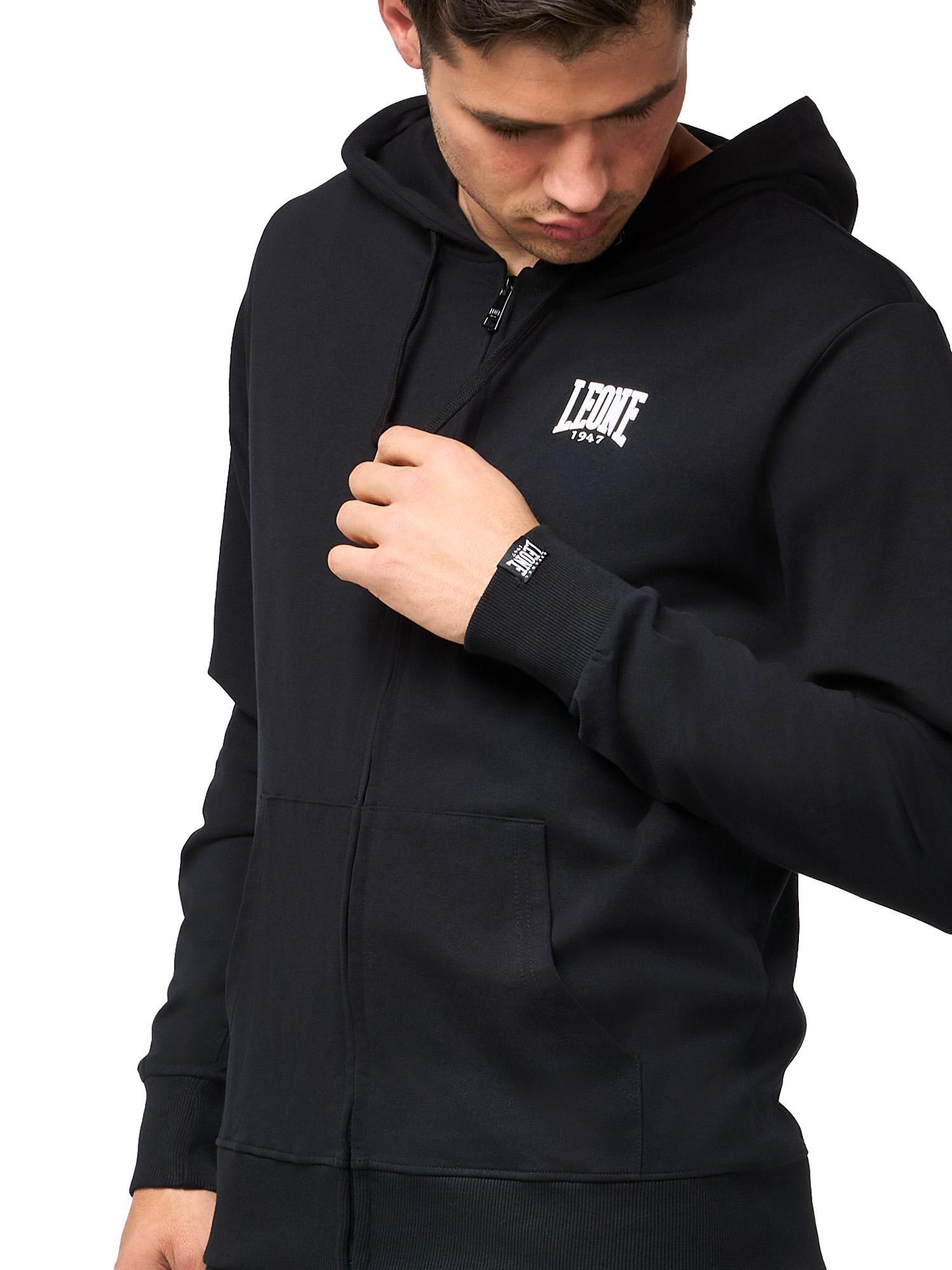 Felpa da uomo con cappuccio e zip non garzata Leone Sporty 5/5