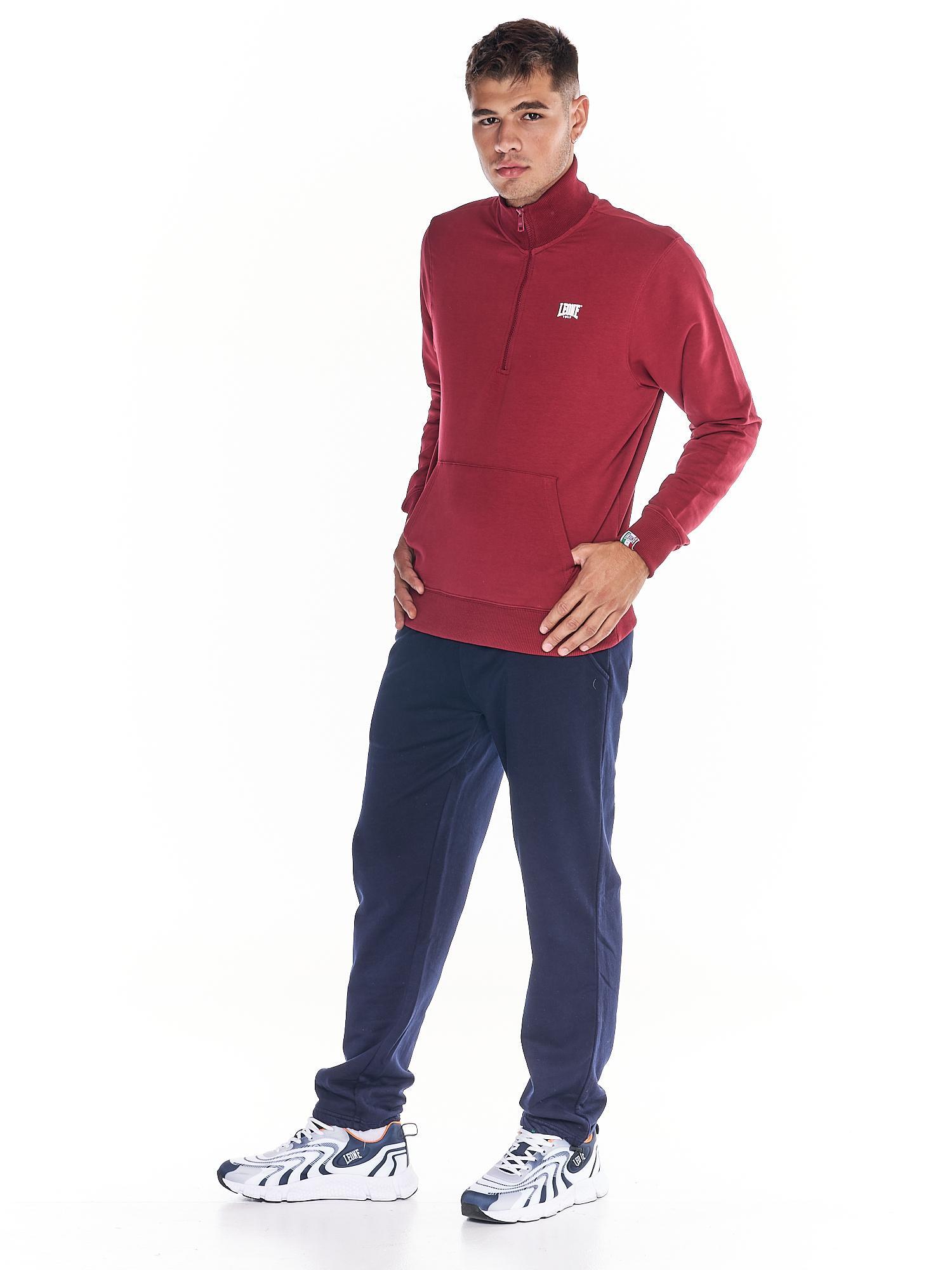 Felpa uomo con zip collo alto linea Basic 3/8