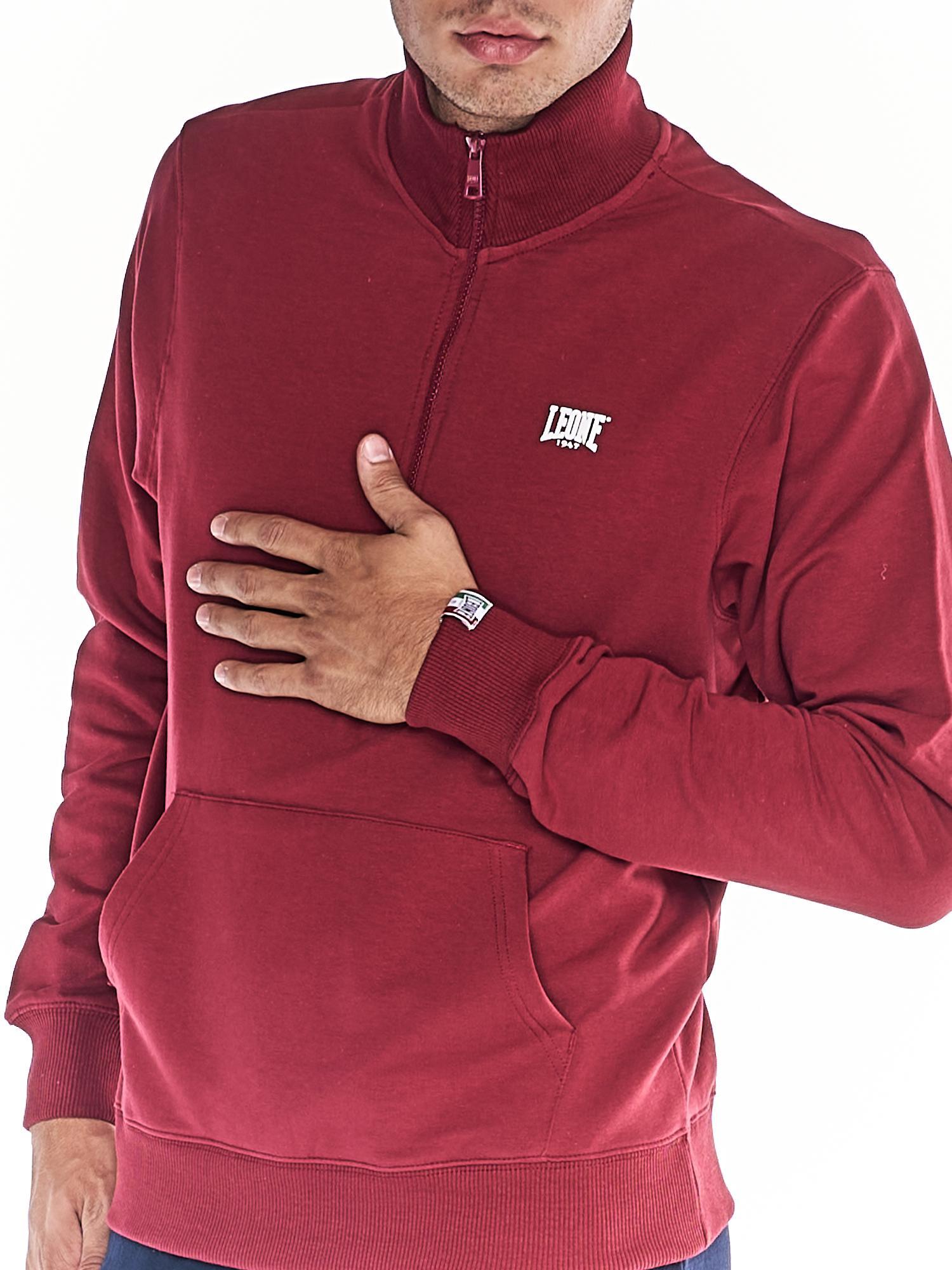 Felpa uomo con zip collo alto linea Basic 5/8
