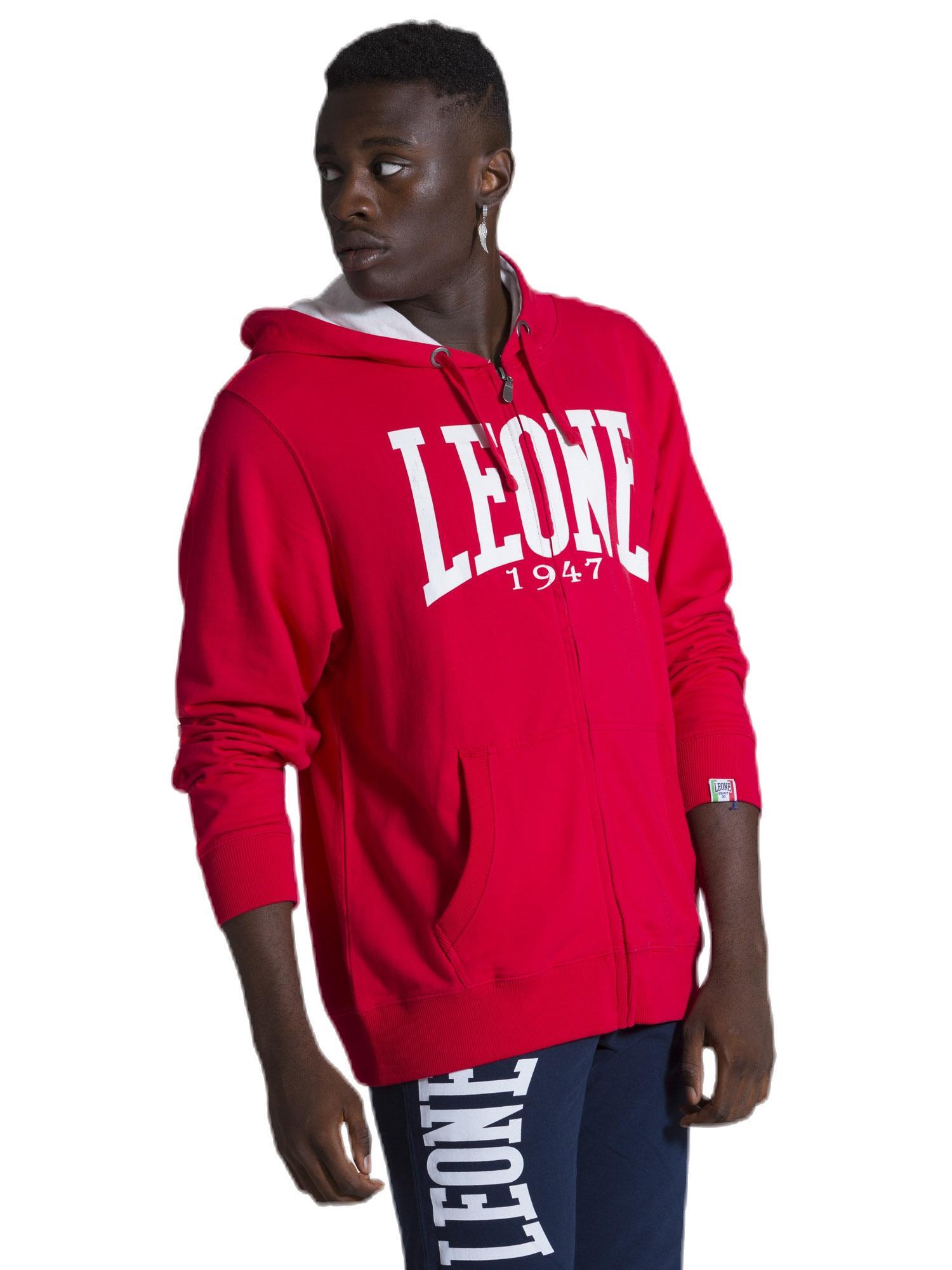 Leone 1947 Herren-Kapuzenpullover mit Reißverschluss 3/8