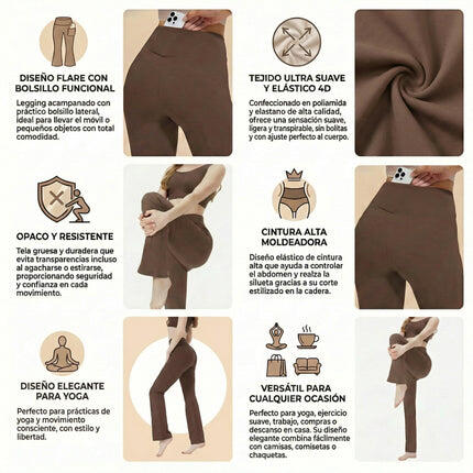 Leggings moldeador acampanados con bolsillo  Mónaco 5/7