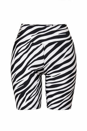 Legginsy sportowe damskie biker DEEP TRIP Zebra