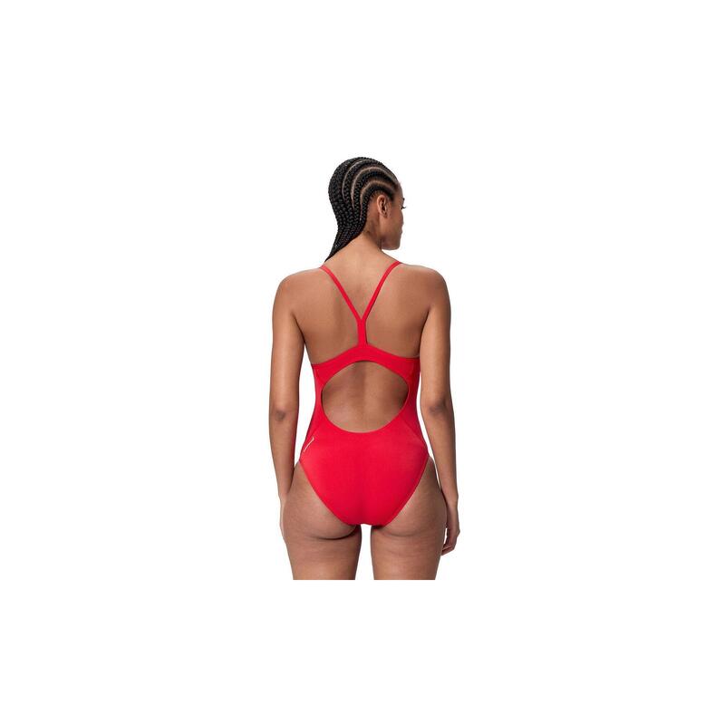 Speedo Dames Badpak Endurance+ Logo Thin Strap Rood/Wit