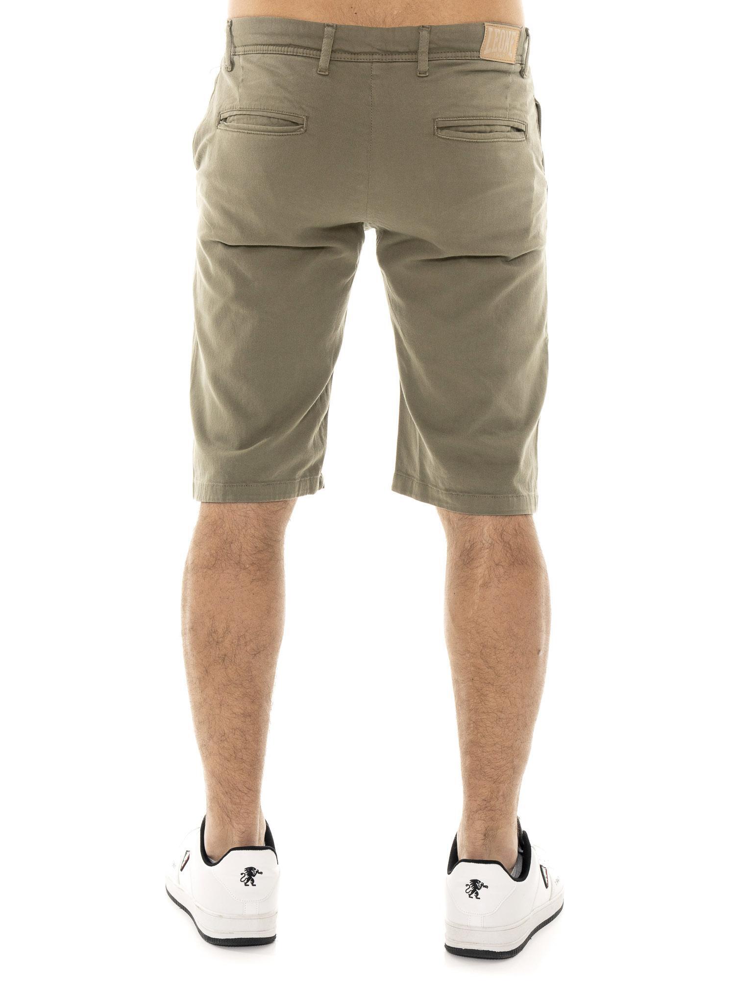 Bermudas chinas de hombre Leone Easy en sarga elástica 4/5