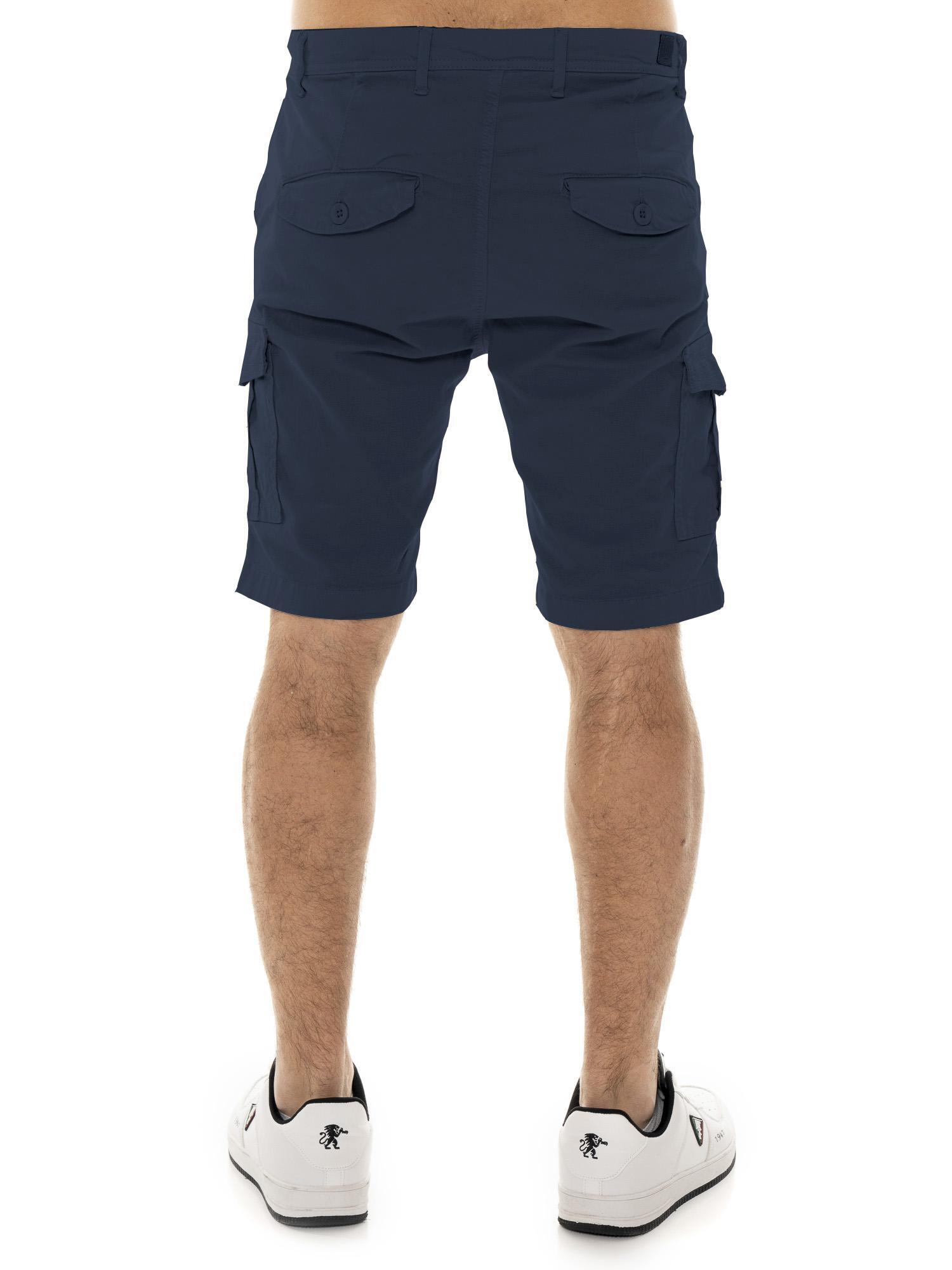 Leone Easy Herren-Cargoshorts aus Twill mit Gürtelschlaufen 4/5