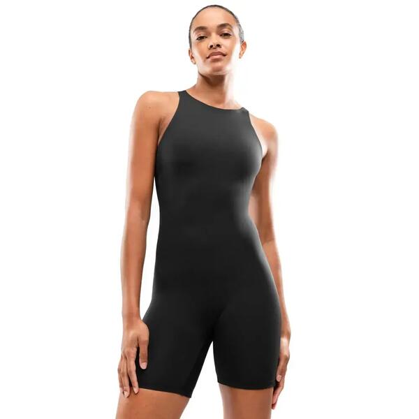 SIROKO Mono deportivo corto mujer fitness Presence Black Negro