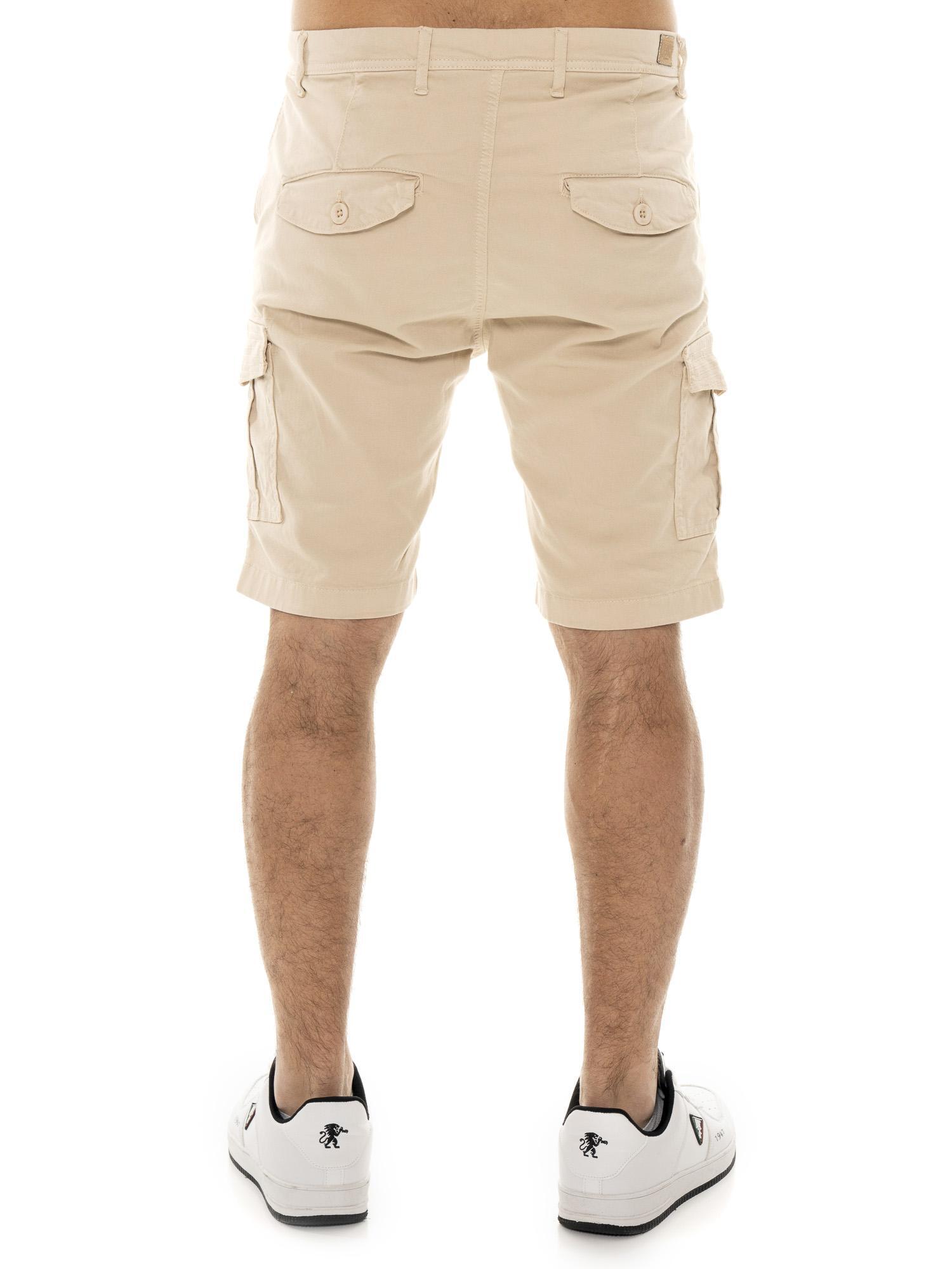 Leone Easy Herren-Cargoshorts aus Twill mit Gürtelschlaufen 4/5
