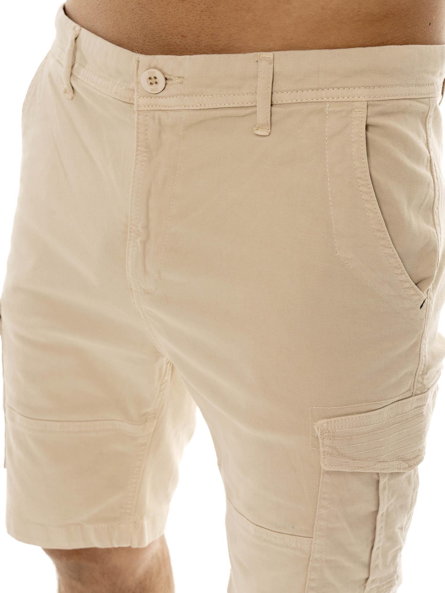 Leone Easy Herren-Cargoshorts aus Twill mit Gürtelschlaufen 3/5