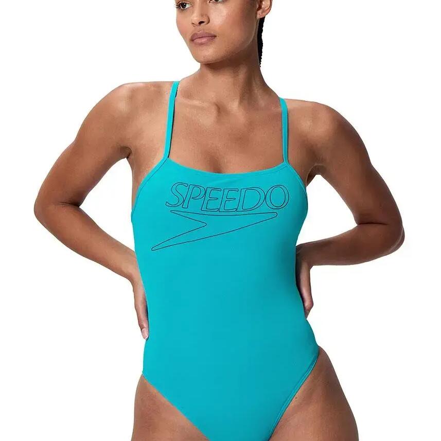 SPEEDO Endurance+ Thin Strap Swimsuit Mayan Blue UK 36