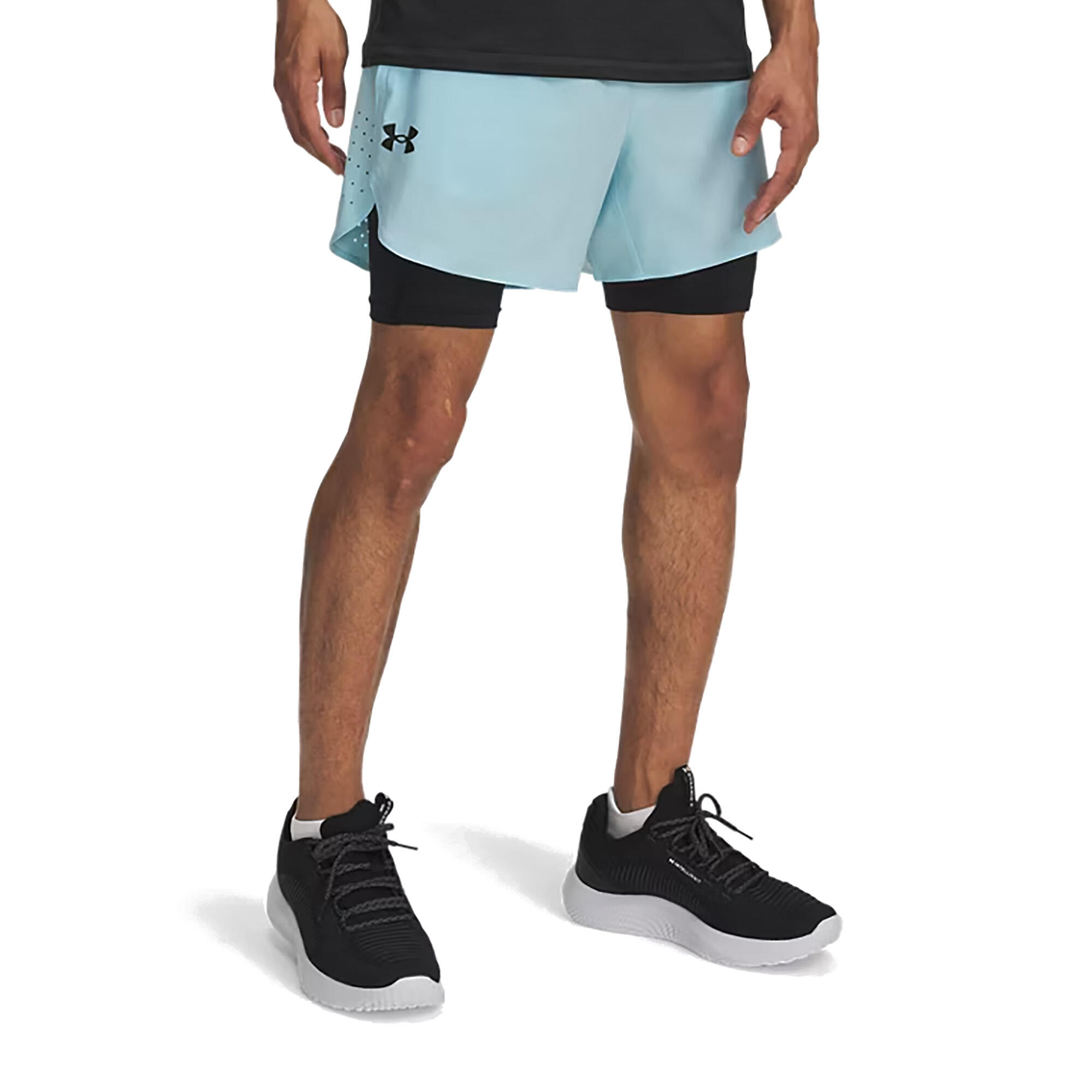 Heren short Under Armour Peak Woven 2in1 5/5
