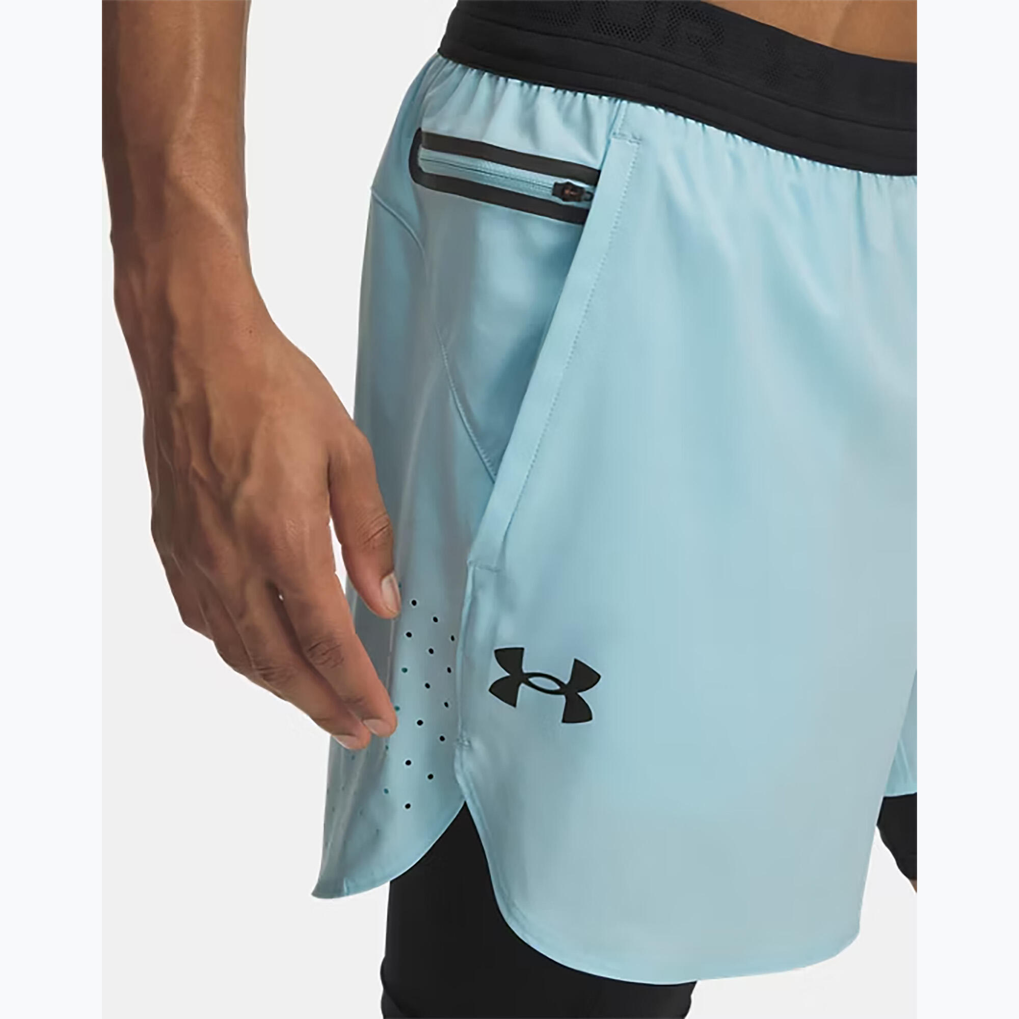 Heren short Under Armour Peak Woven 2in1 4/5
