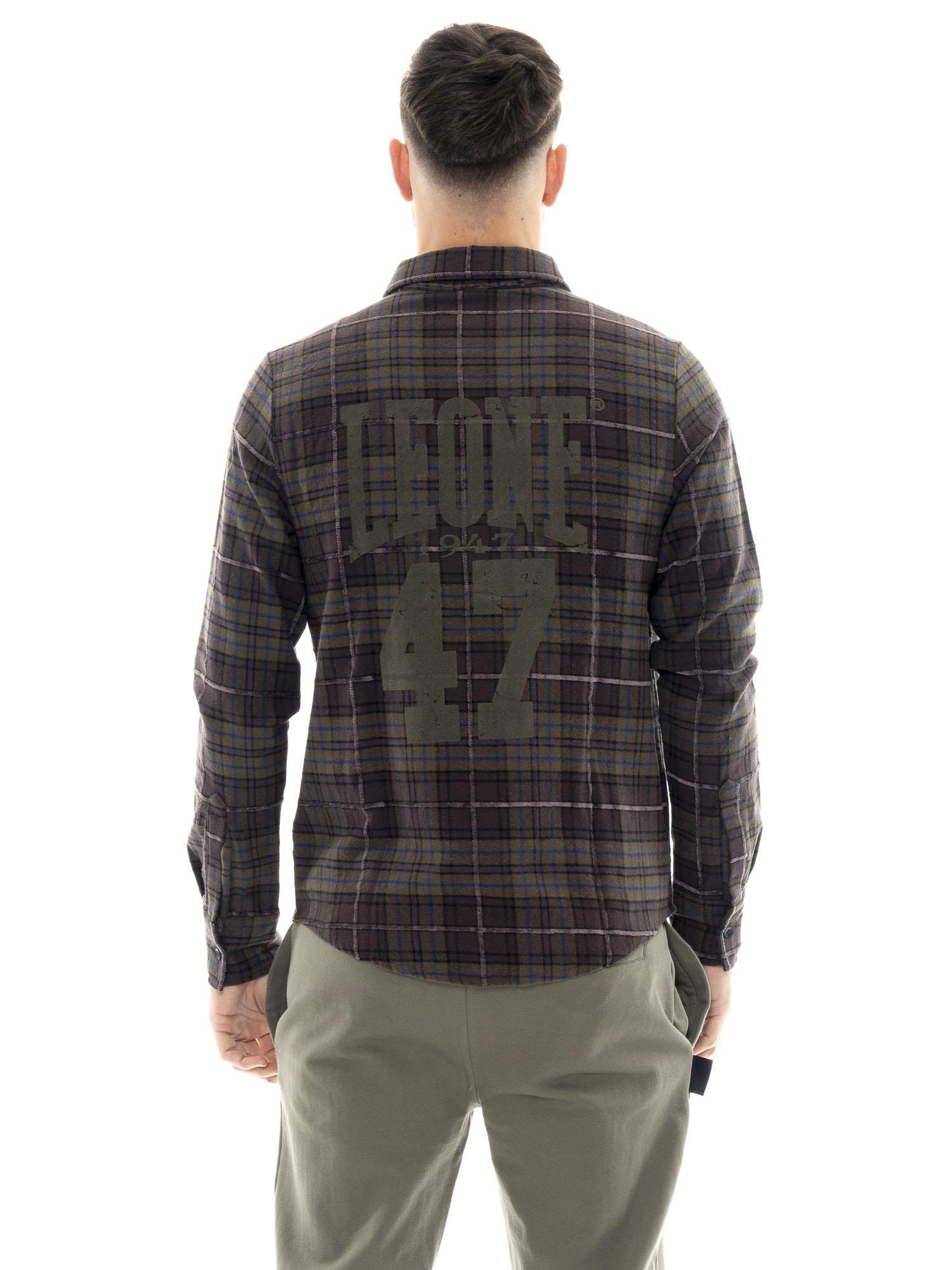 Chemise en flanelle imprimée logo Leone 1947 Vintage Dept. pour homme, taille L 4/5
