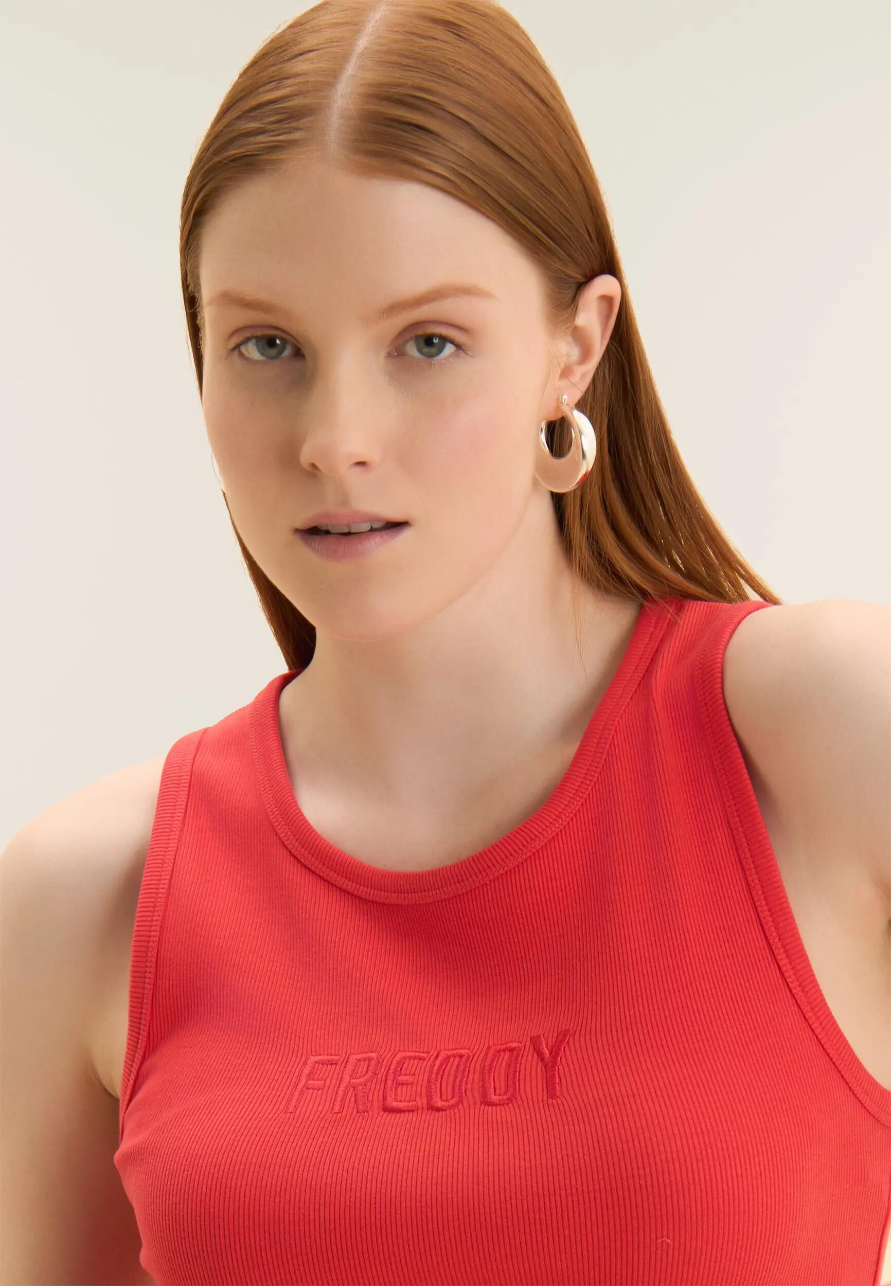 Canotta Cropped con logo FREDDY ricamato 4/4