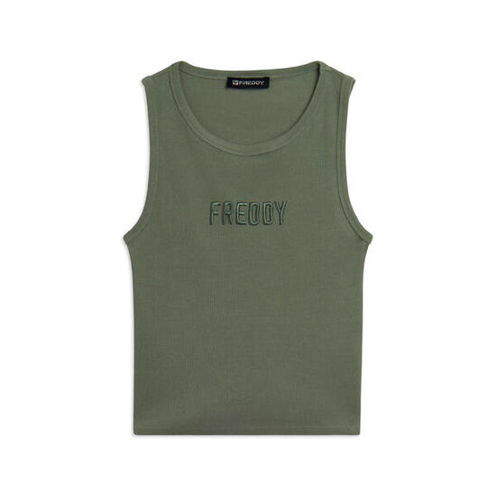 Canotta Cropped con logo FREDDY ricamato