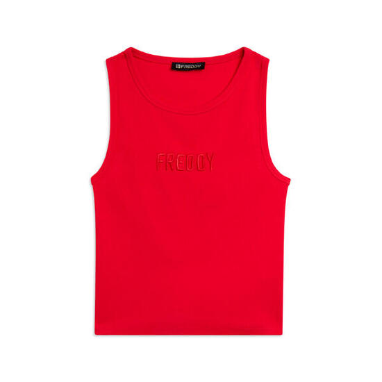 Canotta Cropped con logo FREDDY ricamato