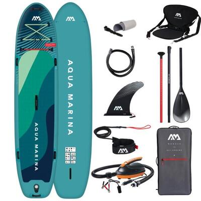 Aqua marina super trip 12'6 sup-pakket + 12v elektrische pomp – alles-in-één pak