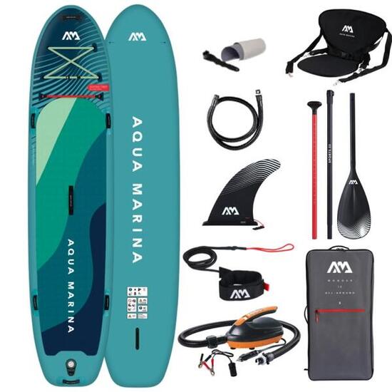 Pack SUP Aqua Marina Super Trip 12’6 + pompe électrique 12V – pack tout-en-un