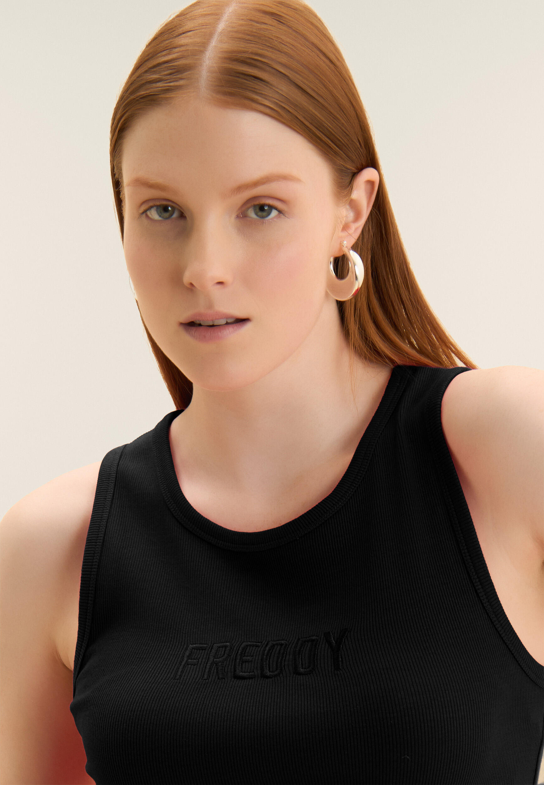 Canotta Cropped con logo FREDDY ricamato 4/4