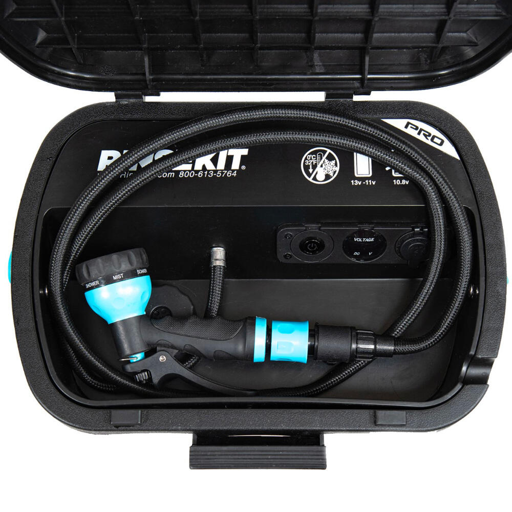 RINSEKIT PRO PACK - Doccia portatile e autonoma (con batteria) + riscaldatore 3/7