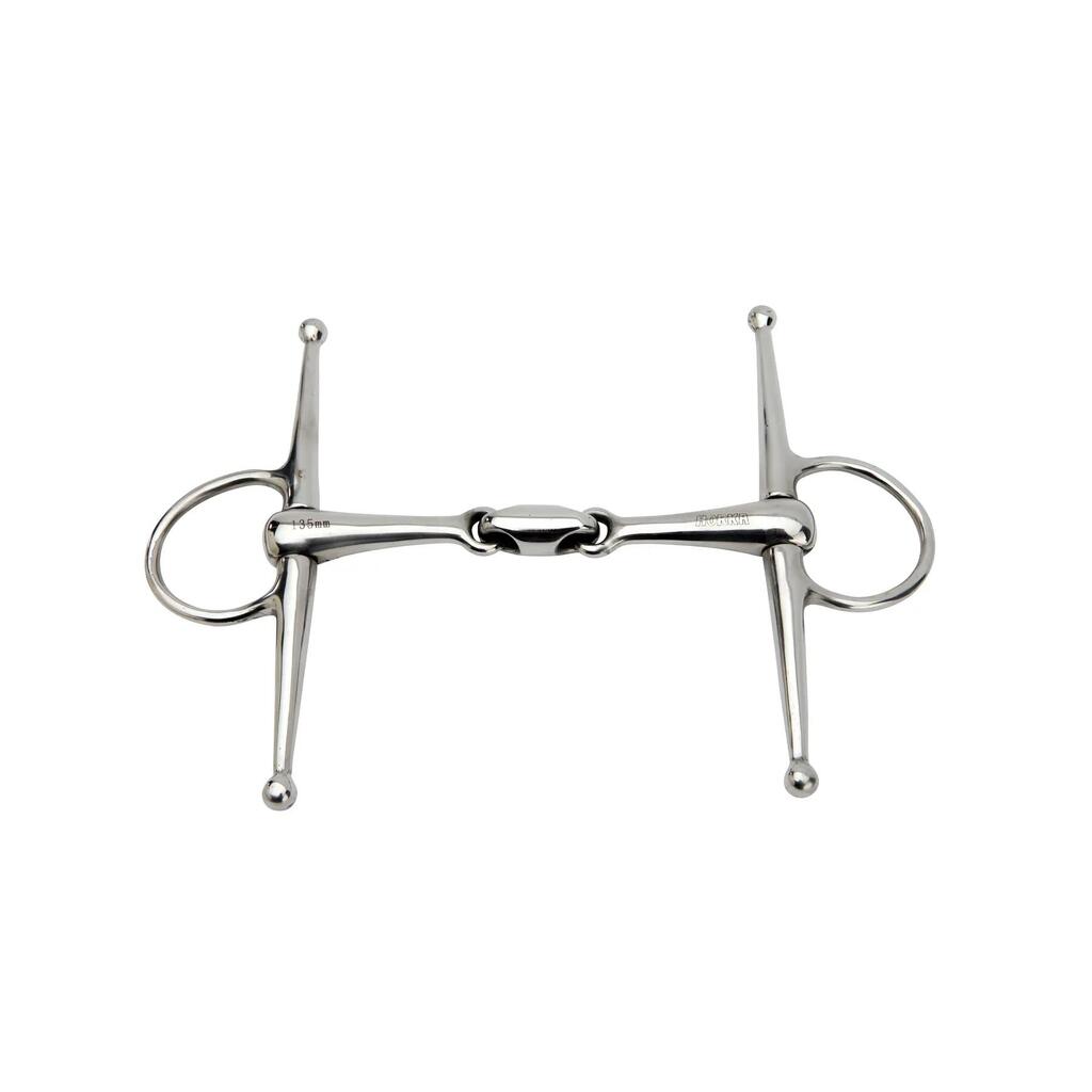 Full cheek double jointed stainless steel snaffle bit for horses HORKA