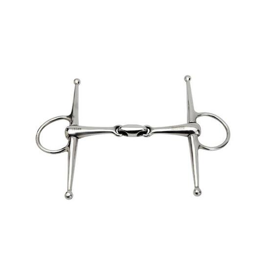 Mors aiguille pour cheval à joue pleine double joint inox Horka