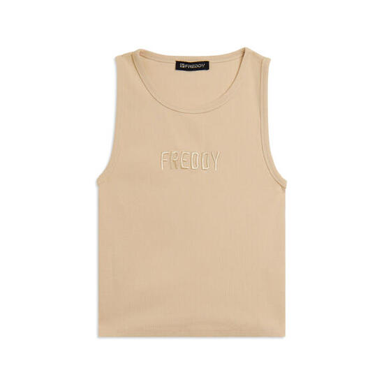 Canotta Cropped con logo FREDDY ricamato