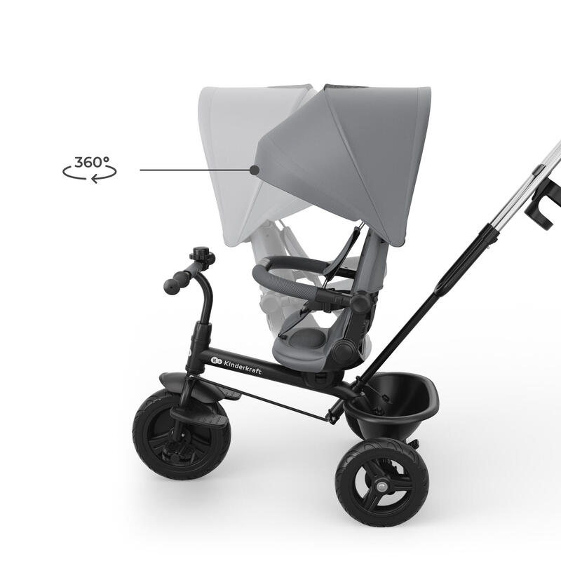 Tricicletă KinderKraft ASTON 2 PLUS GRI