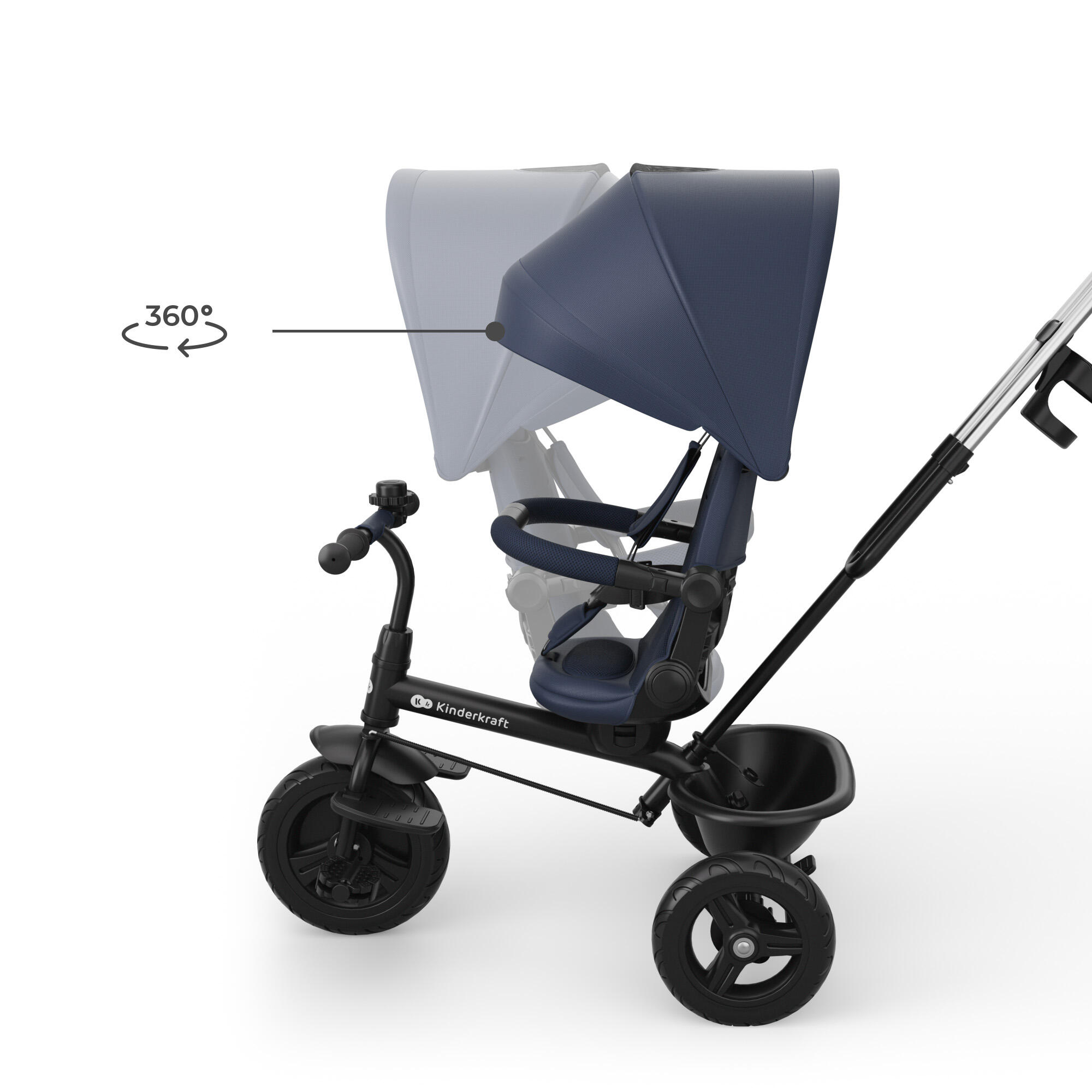 Tricicletă KinderKraft ASTON 2 PLUS ALBASTRU 2/12