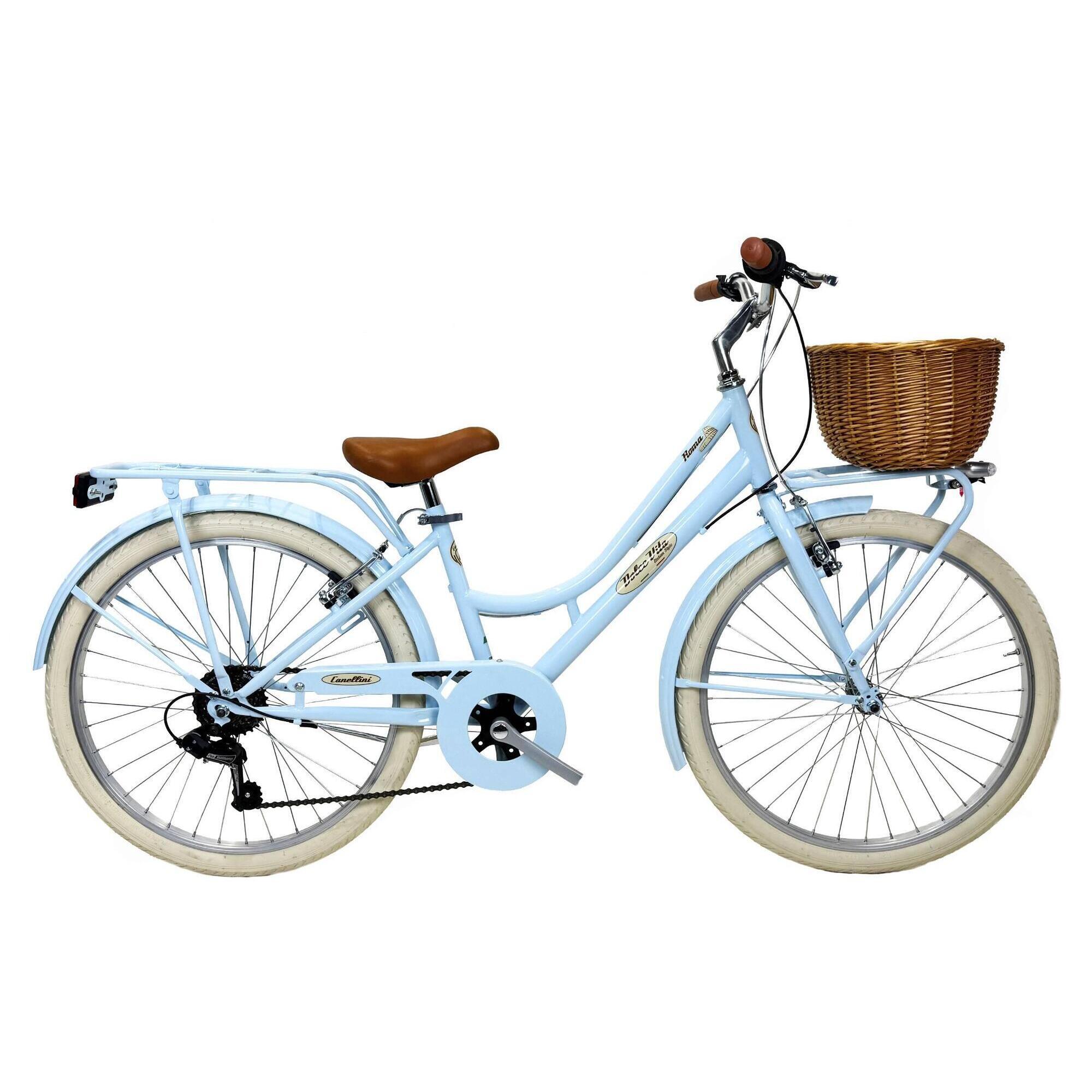 CANELLINI Dívčí městské kolo Dolce Vita by Canellini ROMA 24" 6 rychlostí s košíkem