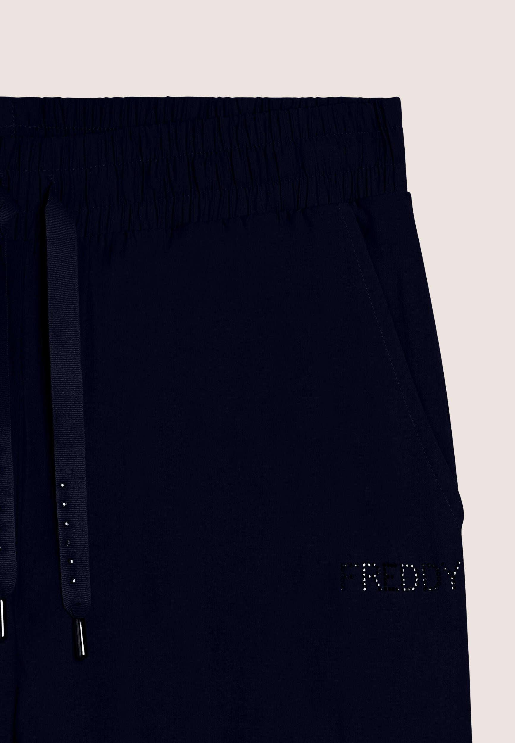 Pantaloni Sportivi Cropped con gamba Wide Leg e strass 3/3