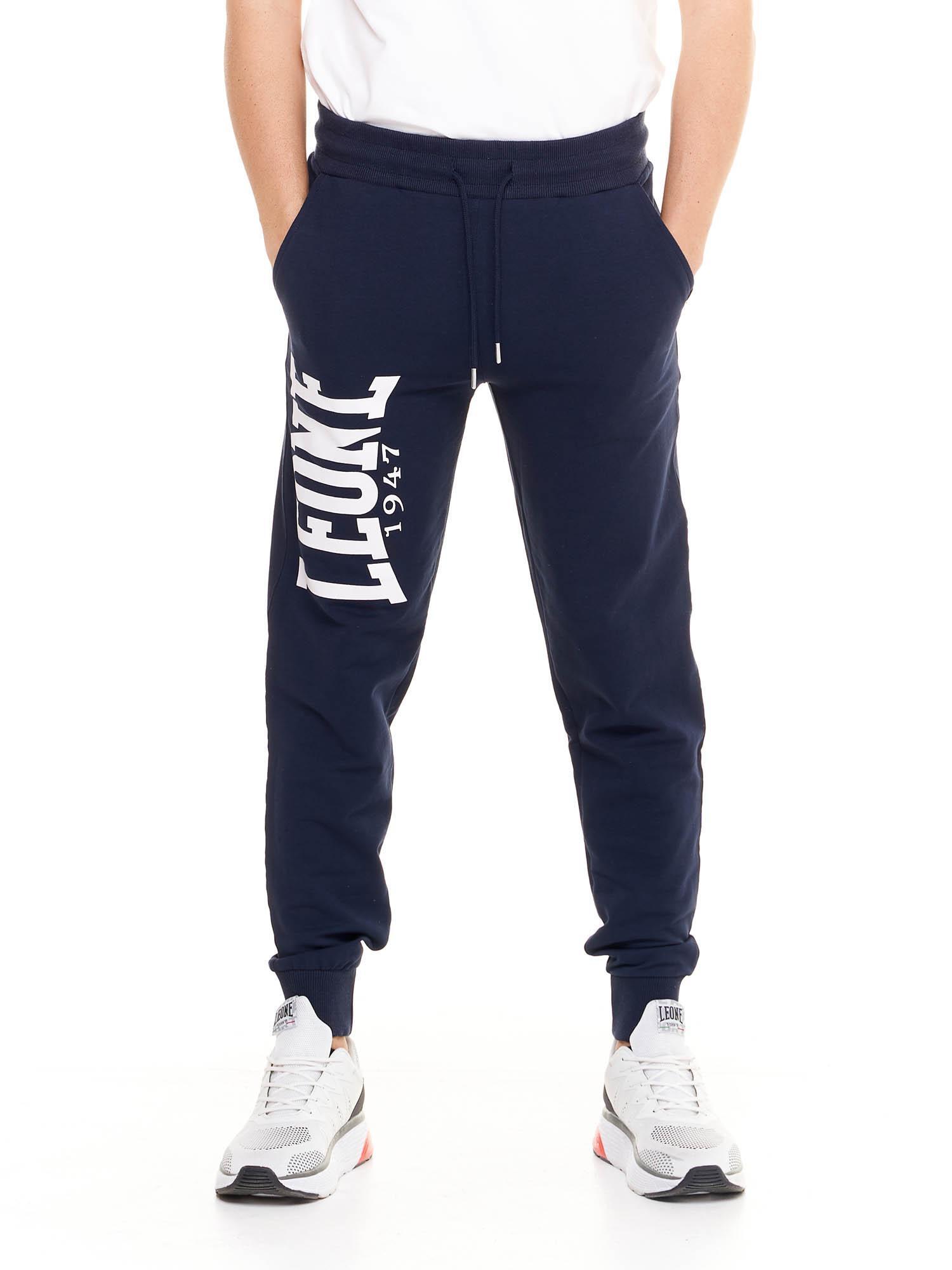 Pantaloni da uomo con logo grande in cotone non garzato Leone Basic 7/8